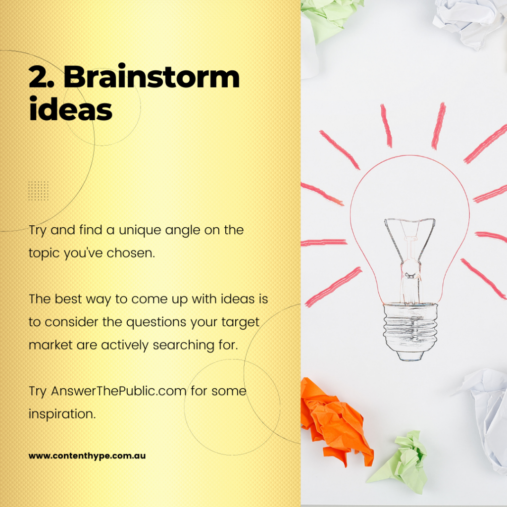 Brainstorm Ideas 