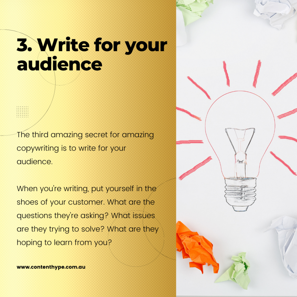 Writing content for your website - Write for your audience