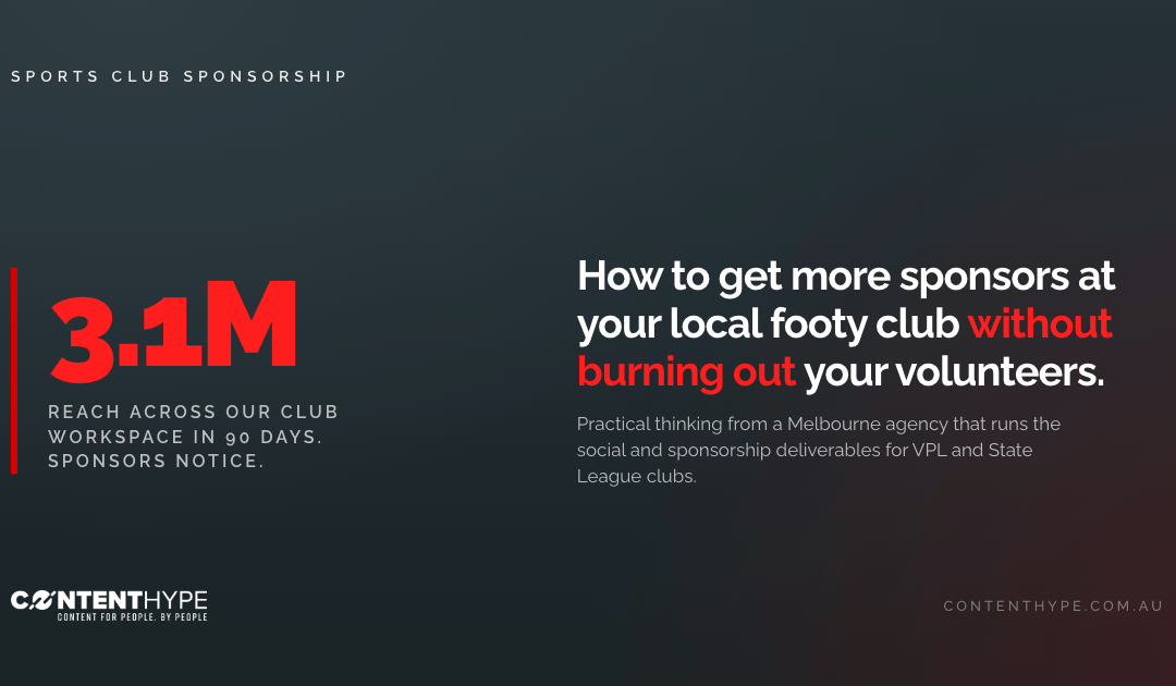 How to Get More Sponsors at Your Local Footy Club (Without Burning Out Your Volunteers)