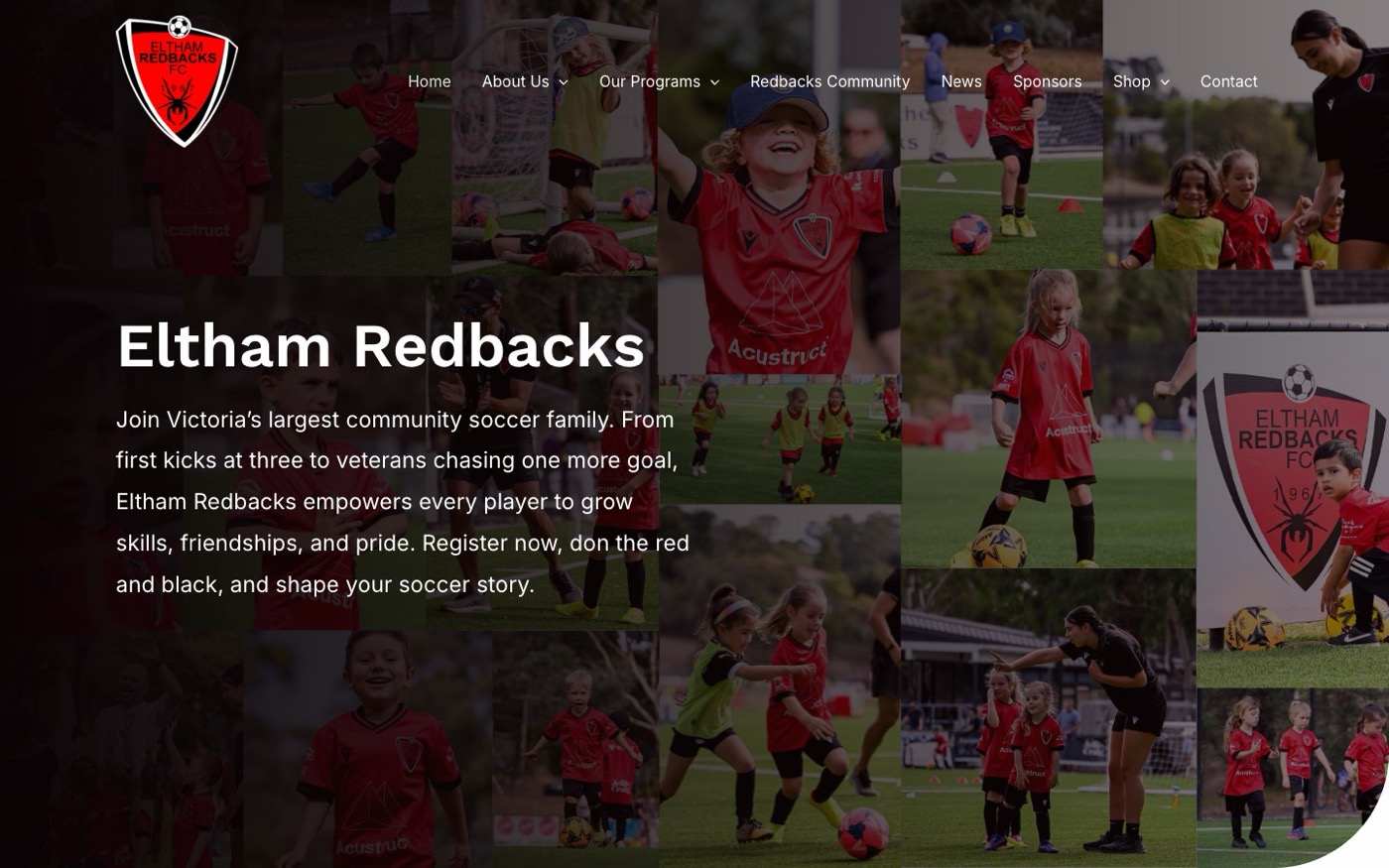 Eltham Redbacks club website built by Content Hype