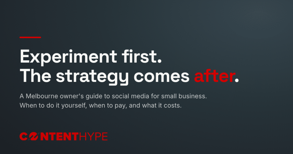 Experiment first. The strategy comes after.